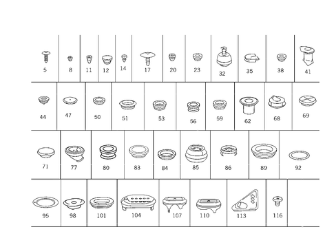 Expansion Plugs, Grommets for 1993 Mercedes-Benz 500SEC #0