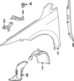 5H0805911J - Body: Fender Splash Shield for Volkswagen: Golf R, GTI Image