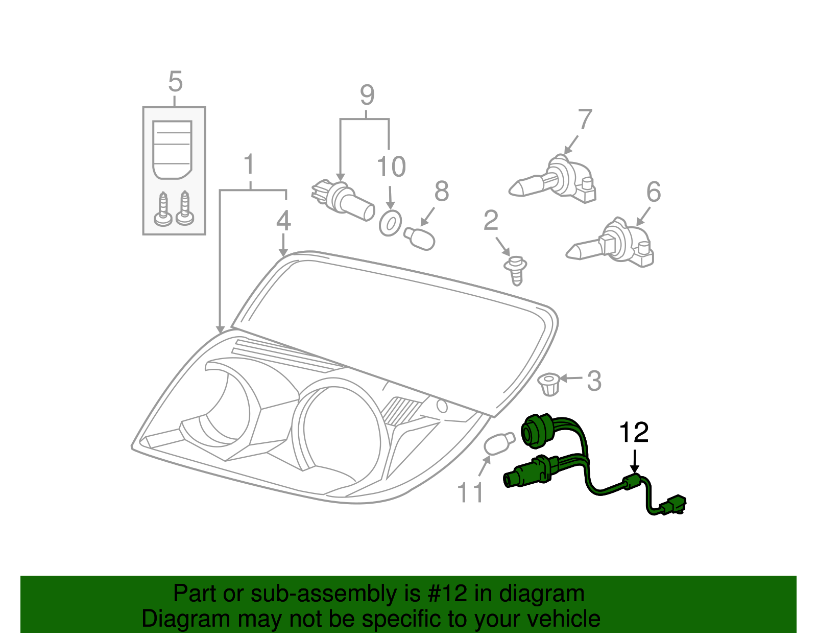 Toyota OEM Headlight Wiring Harness (Right) 81125-35440
