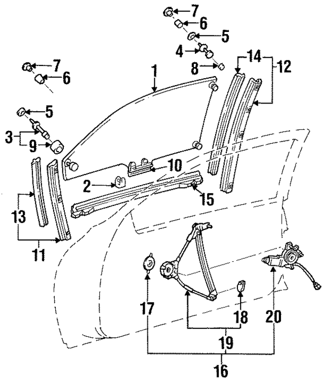 6980124041 - Body: Window Regulator for Lexus Image