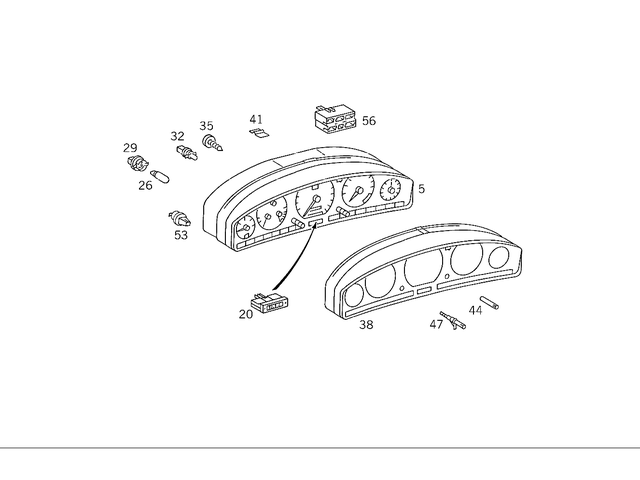 1405409848 - Electrical Equipment and Instruments: Instrument Cluster for Mercedes-Benz: 400SEL, 500SEC, 500SEL Image image