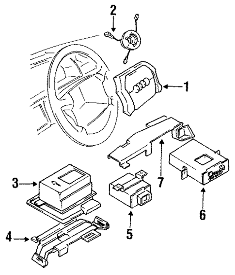 Air Bag Components for 1990 Audi 80 Quattro #0
