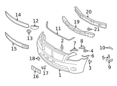 Front Bumper for 2011 INFINITI M56 #0