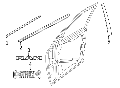 Exterior Trim - Front Door for 2025 Ram 2500 #0