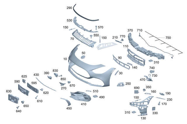 1928850600 - : Basic Carrier, Bumper for Mercedes-Benz Image