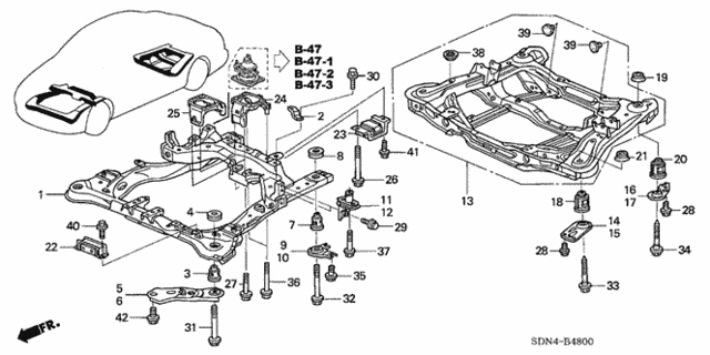 Front Sub Frame - Rear Beam for 2003 Honda Accord #0
