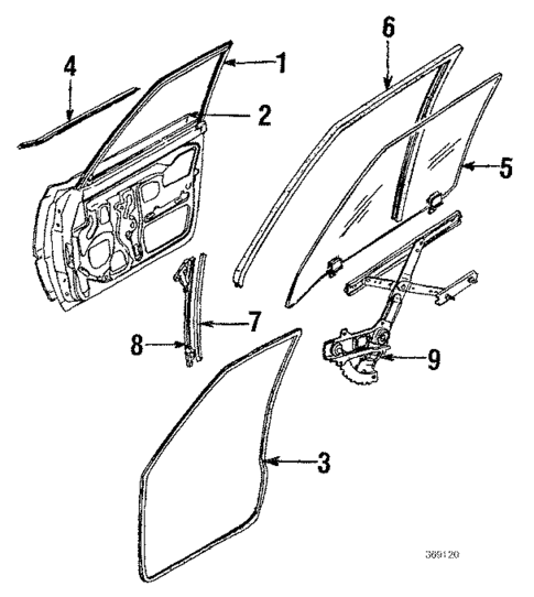 Door & Components for 1985 Nissan Sentra #3