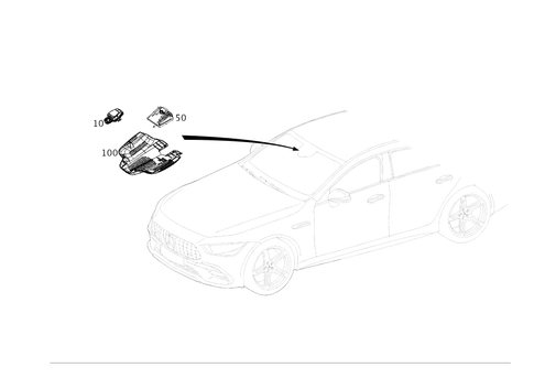 Sensors, Camera and Switch Behind Windshield for 2023 Mercedes-Benz AMG GT 63 S #0