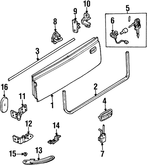 Gate & Hardware for 2001 Kia Sportage #1