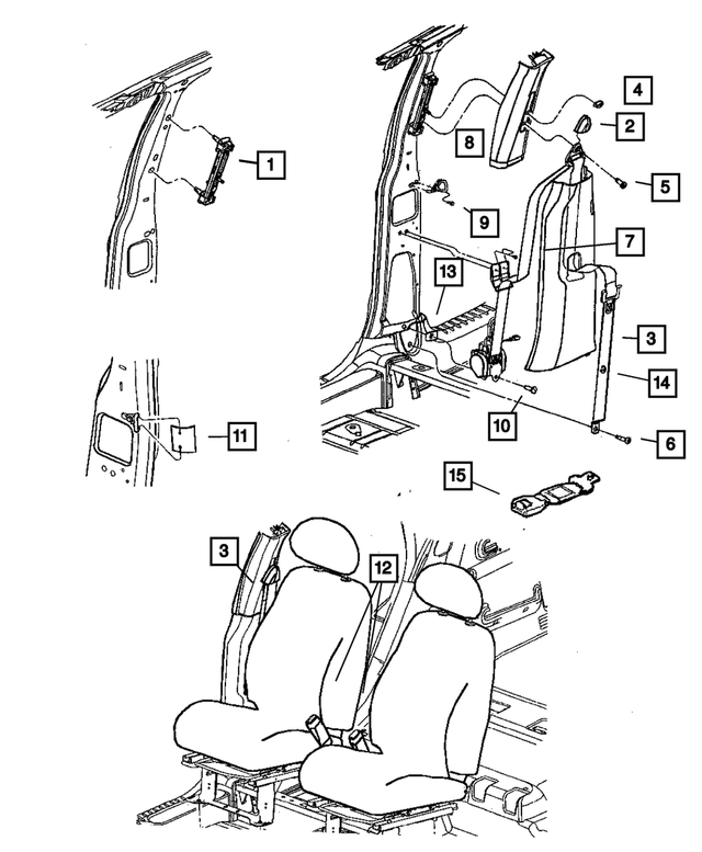 XA98MF1AB - : Front Inner Seat Belt, Left for Mopar Image