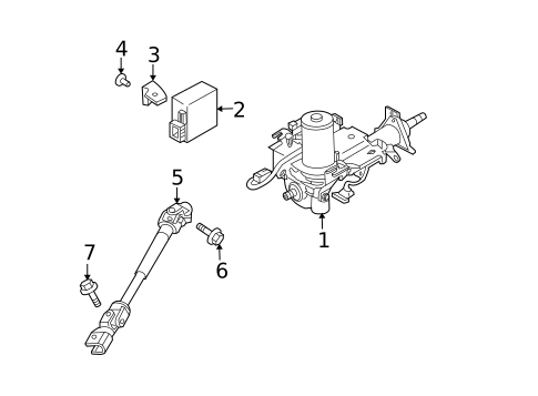 Steering Column Assembly for 2008 Nissan Versa #0