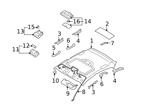 Interior Trim - Roof for 2007 Hyundai Elantra #1