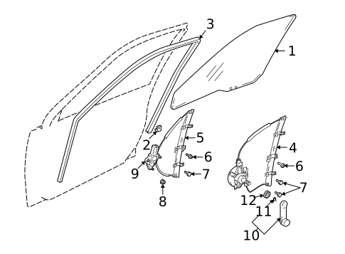 Glass - Front Door for 1999 Chevrolet Tracker #0