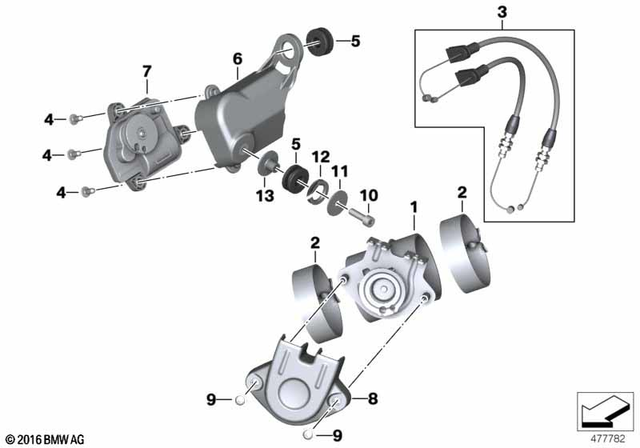 18308357363 - Exhaust System: Kit, Bowden Cable, Exhaust Flap -  for BMW-Motorrad Image