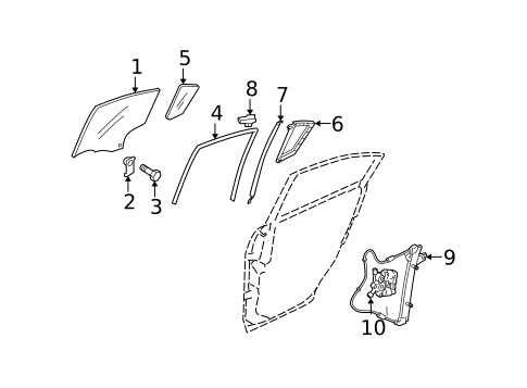 Glass - Front Door for 2009 Mazda 5 #0