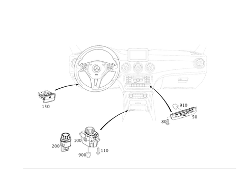 Switch in Instrument Panel and Center Console for 2020 Mercedes-Benz GLA250 #0