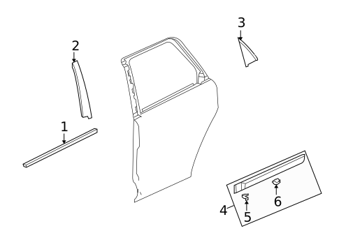 Exterior Trim - Rear Door for 2008 Saturn Vue #0