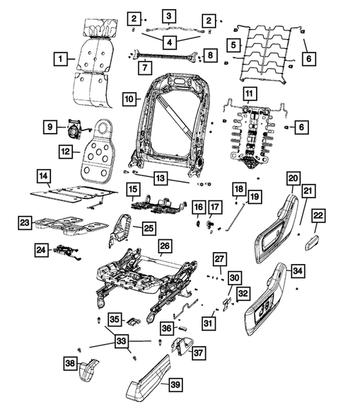 Front Seats - Adjusters, Recliners, Shields and Risers for 2021 Ram 1500 #0