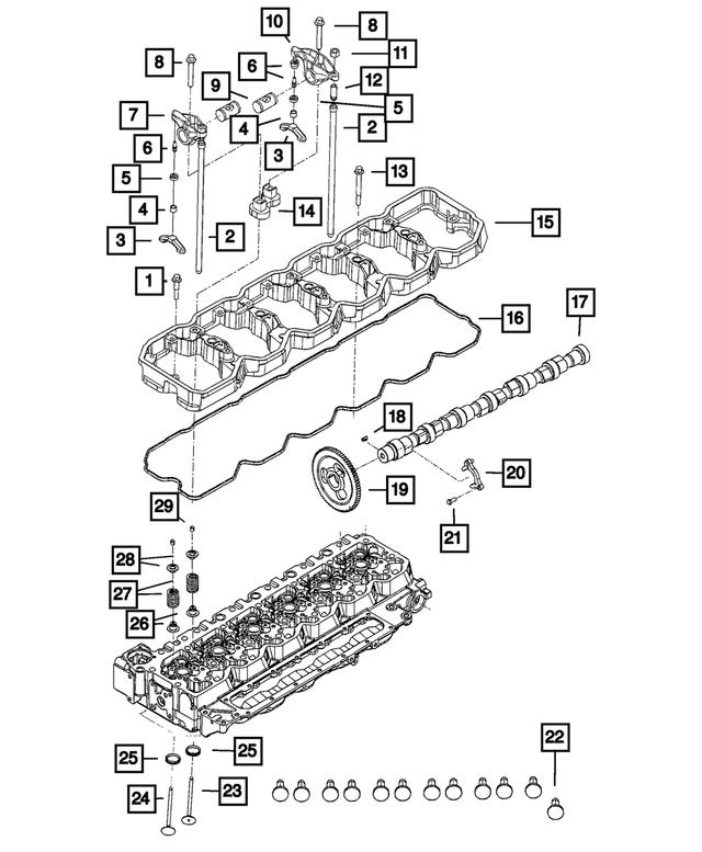 « 3928873 – 6.7L Turbo Diesel; Engine : Tête Collerette Hexagonale Boulon, Montage, Extérieur pour Mopar Image »