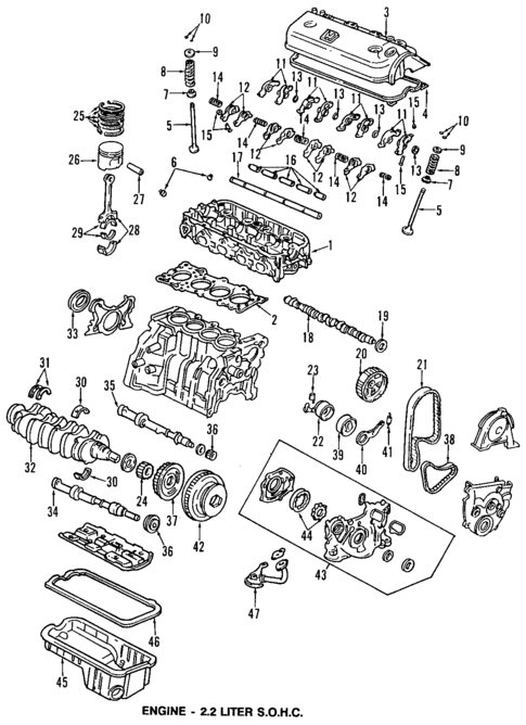 Engine Parts for 1997 Honda Accord #0