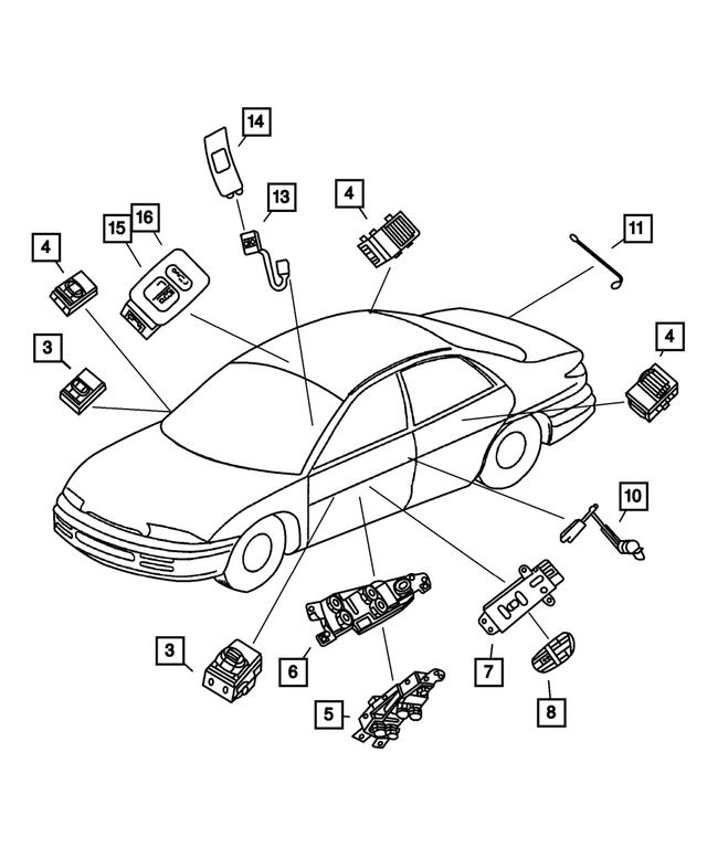 4760857AB - Electrical: Door Lock Switch for Mopar Image image