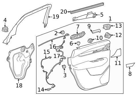Interior Trim - Front Door for 2018 Cadillac XT5 #1