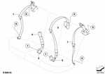 72117127442 - Restraint System and Accessories: Upper Belt Rear for BMW: 525i, 525xi, 530i, 530xi, 545i, 550i, M5 Image image