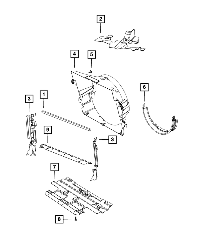 68359245AB - Cooling: Radiator Upper Seal for Mopar Image