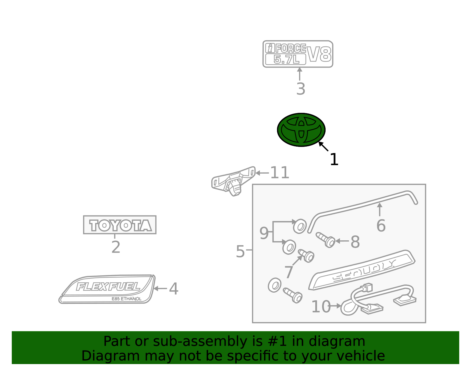 2007-2025 Toyota Emblem 75432-06030 | Toyota Parts Express