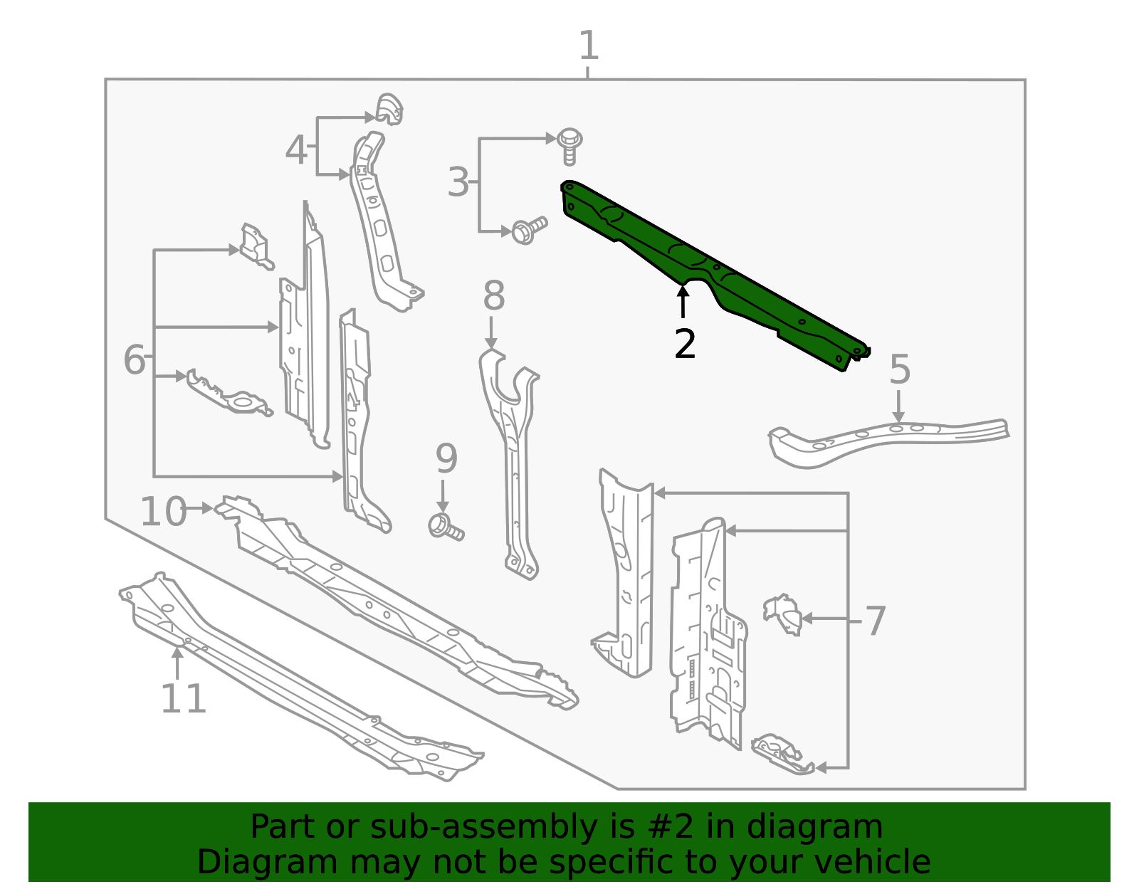 53029SJ0109P - High-Quality Radiator Support Tie Bar for AutoNation Parts