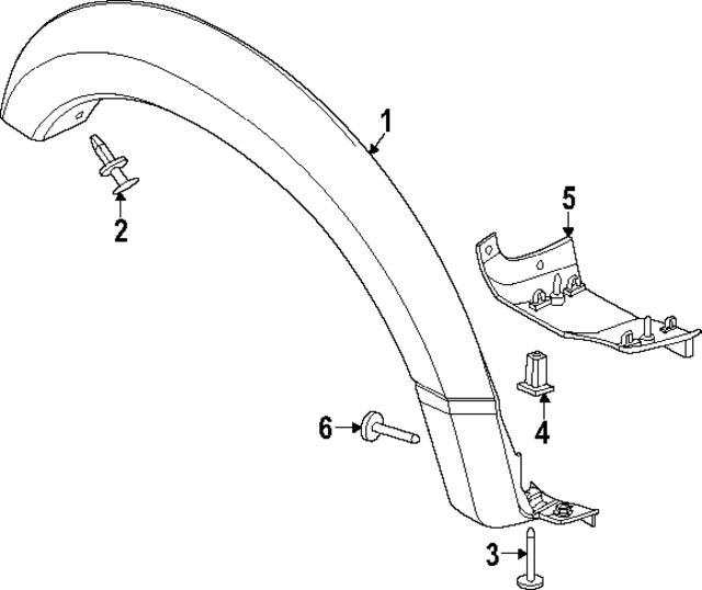 PC3Z16038BA - Body: Wheel Opening Molding for Ford: F-250 Super Duty, F-450 Super Duty Image