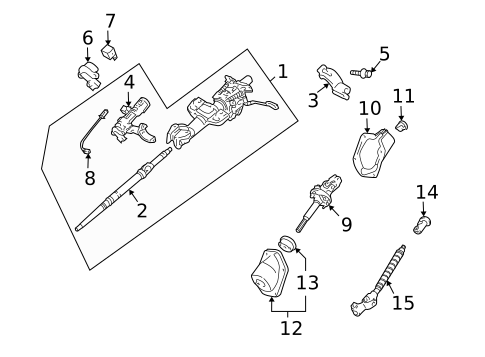 Steering Column Assembly for 2011 Toyota FJ Cruiser #0