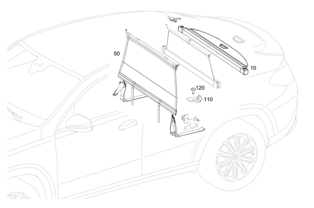 1676900710 - Rear Seat Bench: Trim, Rear Shelf for Mercedes-Benz: GLE450, GLE53 AMG, GLE63 AMG S Image image