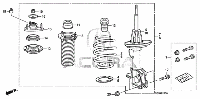 Front Shock Absorber (1) for 2011 Acura ZDX #0