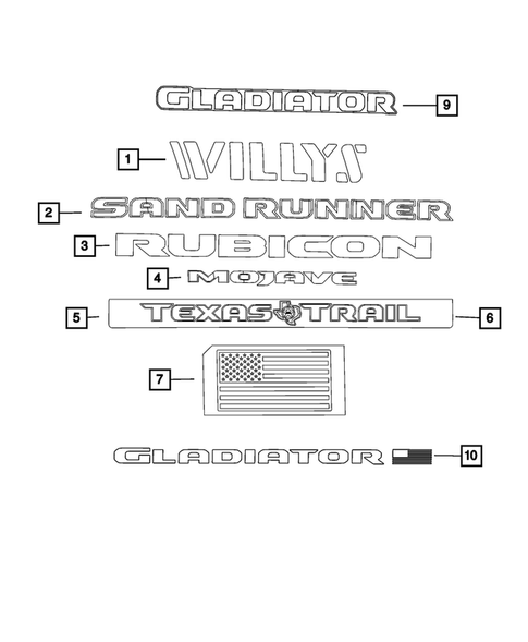 Decals and Tape strips for 2023 Jeep Gladiator #0