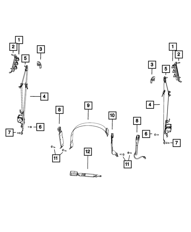 6036773AA - Restraints: Pan Head Screw for Mopar Image image
