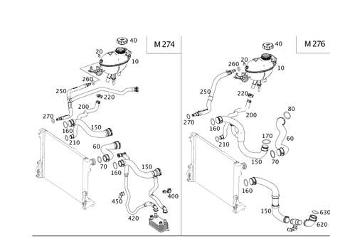 Expansion Reservoir, Mount and Hoses for 2008 Mercedes-Benz C350 #0