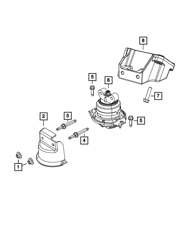 4726027AB - : Engine Mount Bracket, Left Side for Mopar Image