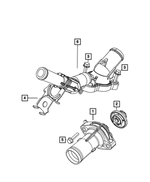 68349251AA - Cooling: Thermostat Housing for Chrysler: Pacifica, Sebring, Town &amp; Country | Dodge: Avenger, Grand Caravan, Journey, Nitro Image
