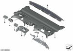 51467411950 - Individual Equipment: Rear Window Shelf in Alcantara for BMW: 740eX, 740i, 740iX, 745eX, 750i, 750iX, BMW ALPINA B7, M760iX Image image