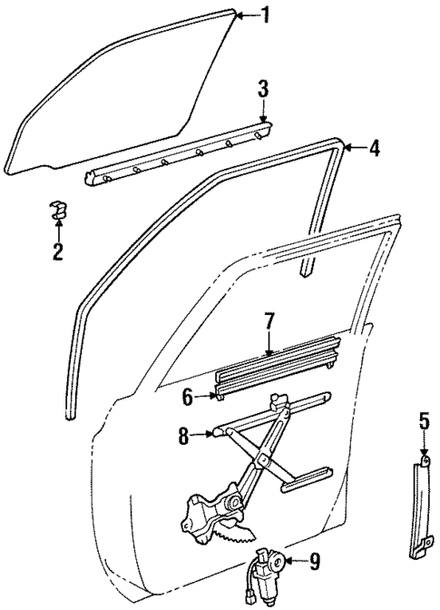 Glass - Front Door for 1997 Lexus LX450 #0