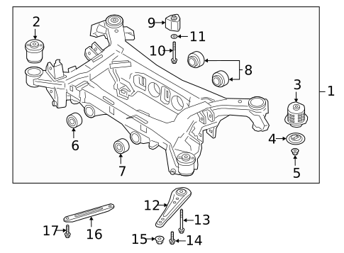 Rear Crossmember for 2019 Kia K900 #0