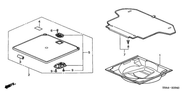 Rear Floor Bucket for 2003 Honda CR-V #0