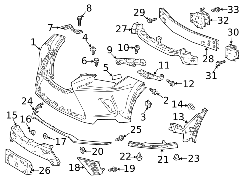 Bumper & Components - Front for 2019 Lexus NX300 | Lexus of