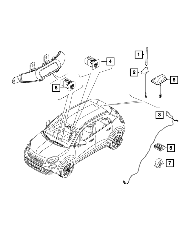 68302394AA - : Satellite Antenna for Mopar Image