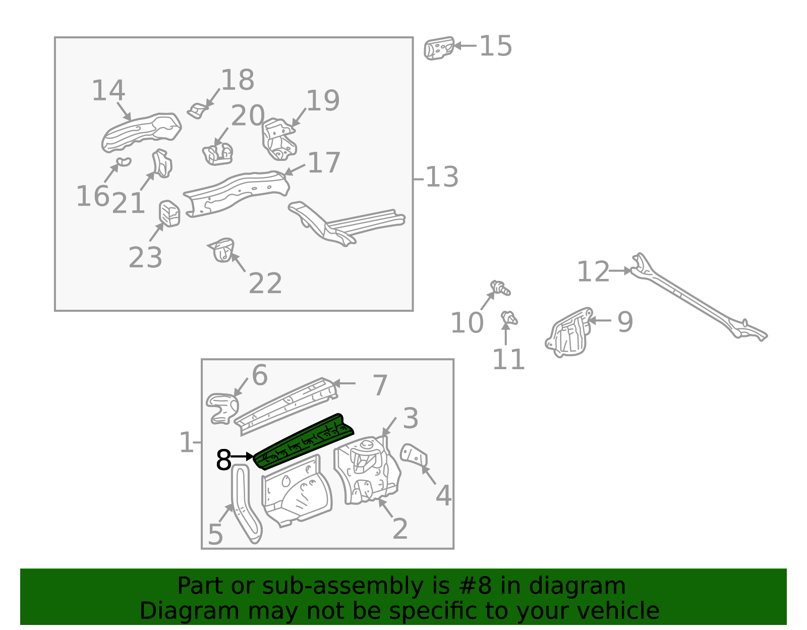 2002-2006 Toyota Camry Upper Reinforced 53733-06020 | MotorMotor