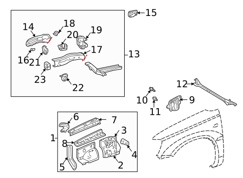 Structural Components & Rails for 2006 Toyota Camry #0