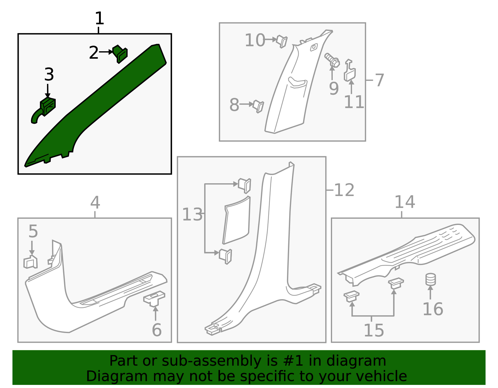 2022-2024 Chevrolet Windshield Pillar Trim 85103356 GM | GMPartsDirect.com