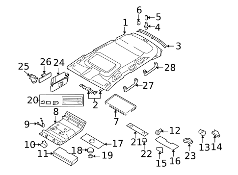 Interior Trim - Roof for 2008 Volkswagen Touareg #0