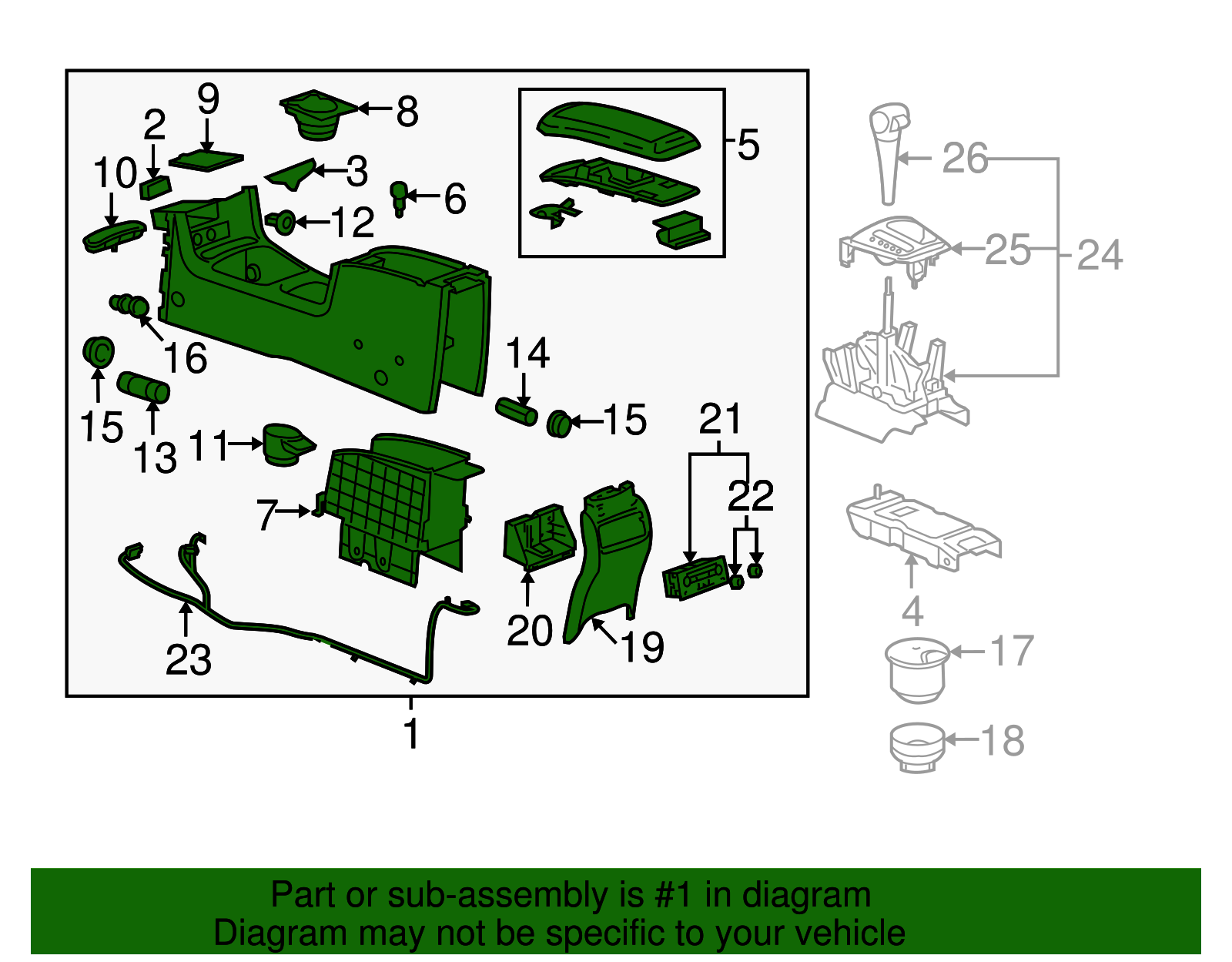 2006-2007 Chevrolet Malibu Console Assembly 15271803 | Capital Chevy Parts